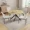 WHITE4, variant on 45.3" Round Dining Table Set, Mid Century Modern Round Dining Table for 4 Person, with Steel Legs, Coffee Table for Kitchen Dining Room, Office, Save Space
