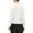 thumbnail image 3 of INSPIRE CHIC Women's Business Shirt Pleat Mock Neck Puff Long Sleeve Work Top XS White, 3 of 6