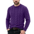 thumbnail image 2 of LYSMORA Men's Crew Neck Cable Knit Sweater Long Sleeve Pullover Top for Daily Commute Outdoor Walk Fall Winter Casual Outing, 2 of 6