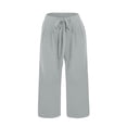 thumbnail image 3 of BILIKEYU Women's Wide Leg Tie Knot Pants, Shorts for Women, Wide Leg Pants Woman, Elastic Waist Jeans for Women, 3 of 6