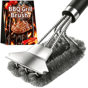 Axidou Grill Brush and Scraper, Safe Wire BBQ Grill Brush with 18" Adjustable Handle, Extra Strong Grill Cleaner Accessories for Gas, Charcoal, Porcelain and Smoker Grill Grates