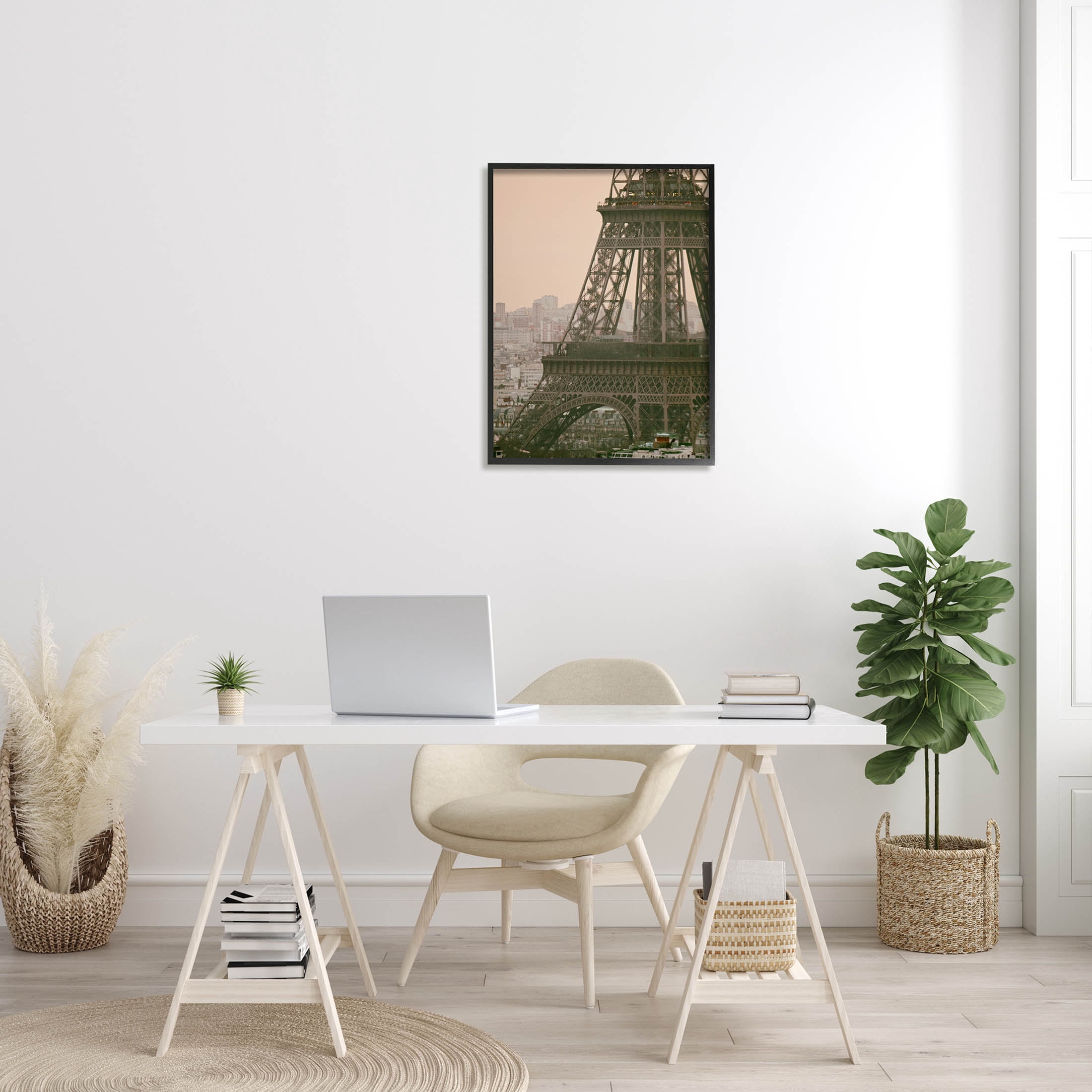 Eiffel Tower Paris Skyline Town & City Photograph Black Framed Art Print Wall Art