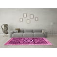 thumbnail image 3 of Ahgly Company Indoor Round Abstract Pink Modern Area Rugs, 3' Round, 3 of 4