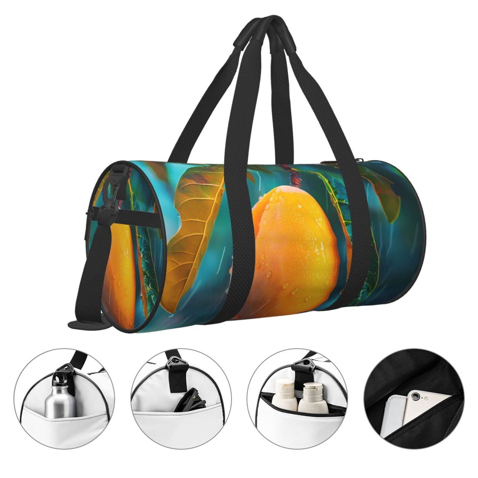 Vsdgher Mango In The Rain 45L Foldable Duffel Bag, Sports Gym Bag,Overnight Bag, Portable Weekender Bag for Airplanes