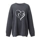 thumbnail image 2 of Gibobby Sudaderas para mujer Sudadera con capucha de manga larga con cuello redondo y estampado de amor para el día de San Valentín al libre para mujer 4 (Gris, L), 2 of 5