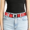 thumbnail image 5 of Honda Belt, Seatbelt Buckle Belt, Honda Logo Red White, 30 to 44 Inches, 5 of 9