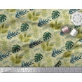 thumbnail image 3 of Soimoi Beige Cotton Voile Fabric Pecan & Monstera Leaves Print Sewing Fabric Yard 56 Inch Wide, 3 of 3