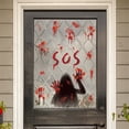 thumbnail image 4 of Halloween Window Clings Bloody Handprint Halloween Window Decorations Stickers For Horror Bathroom Zombie Party, 4 of 7