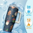 thumbnail image 4 of Holiday Winter 30oz Christmas Tumbler with Handle and Straw, Snowflakes Festive Coffee Cup, Insulated Stainless Steel Mug, Gifts for Women, 4 of 5
