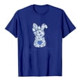 thumbnail image 4 of Alun Easter T Shirts for Women Cute Bunny Short Sleeve Tshirt Floral Rabbit Easter Festival Outfit Spring and Summer Soft Comfort Holiday Graphic Tee Tops 1-Blue M, 4 of 4