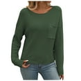 thumbnail image 1 of Wyzesi Pull Rouge pour Femme, Mode Tendance 2024, Manches Longues, Col Rond, 1 of 7