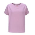 thumbnail image 5 of DDAPJ pyju Summer Tops for Women Short Sleeve Crewneck T Shirt Solid Casual Athletic Tee Shirts Lightweight Soft Comfy Tees Lightning Sales of The Day Pink M, 5 of 6