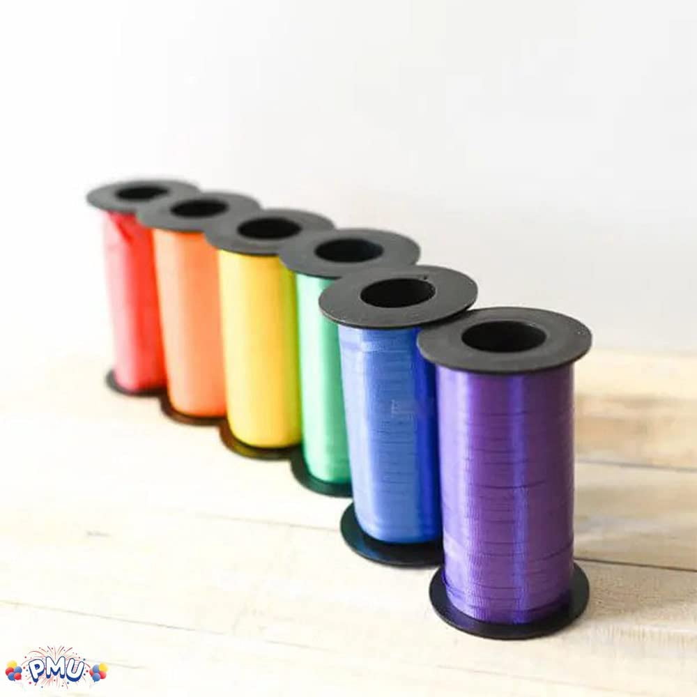 PMU 3000 Yards x 3/16in Black Crimped Curling Ribbon String for Gift Wrapping Ribbon Balloon String Birthday Celebration Party Presents Decor, Festival Art Craft Accessories (6-500 Yard Rolls)