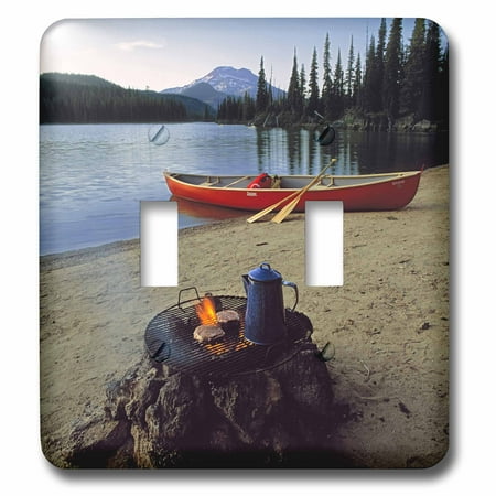 3dRose Oregon, Sparks Lake. Camping near Bend - US38 RER0030 - Ric Ergenbright - Double Toggle Switch (Best Lakes Near Bend Oregon)
