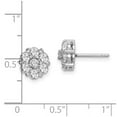 thumbnail image 2 of 925 Sterling Silver Rhodium Plated Cubic Zirconia Hoop Long Drop Dangle Earrings 9.18x9.18mm Wide Hoop Earring for Women, 2 of 2