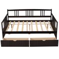 thumbnail image 5 of Full Size Daybed with Storage Drawers, Espresso Wood Sofa Bed for Living Room or Bedroom, 5 of 9