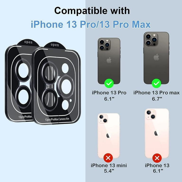 Caseology 2 Pack Lens Protector Compatible with iPhone 13 Pro Camera Lens Protector for iPhone 13 Pro Max Camera Lens Protector 2-Pack (2021) - Black