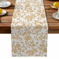 thumbnail image 2 of Burlap Table Runner 36 Inches Long,Vintage Farmhouse Flowers Pattern Non-Slip Kitchen Table Runners for Dining Room Everyday Use Party Table Decorations Yellow Floral Art, 2 of 9