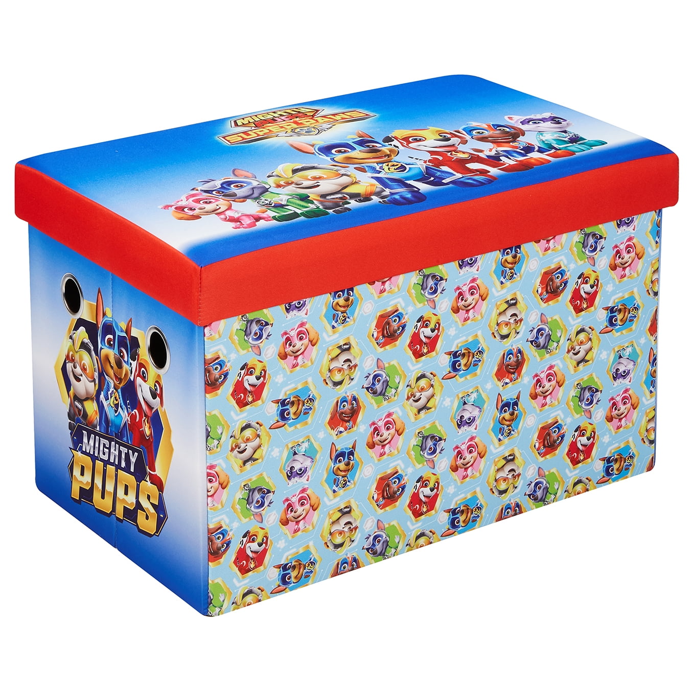 Fresh Home Elements 15-Inch Round Portable Toy Chest and Ottoman Paw Patrol 