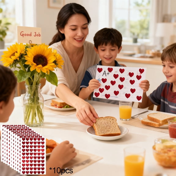 1200pcs 0.5inch Holographic Heart Stickers,Glitter Tiny Hearts Sticker for Kids,Use for Valentines Day Love Decorations, Award Charts, Scrapbooking Crafts,Student Planner