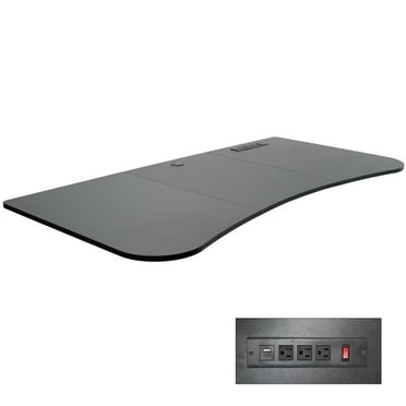 VIVO Black 63" x 32" Table Top for Standing Desk Frame with Built-in Power Strip