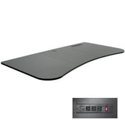 VIVO Black 63" x 32" Table Top for Standing Desk Frame with Built-in Power Strip