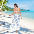 thumbnail image 7 of FORMRS Womens Long Sarong Beach Wrap Semi-Sheer Bikini Skirt Bathing Swimsuit Cover Up, Forget Me Not, 7 of 7
