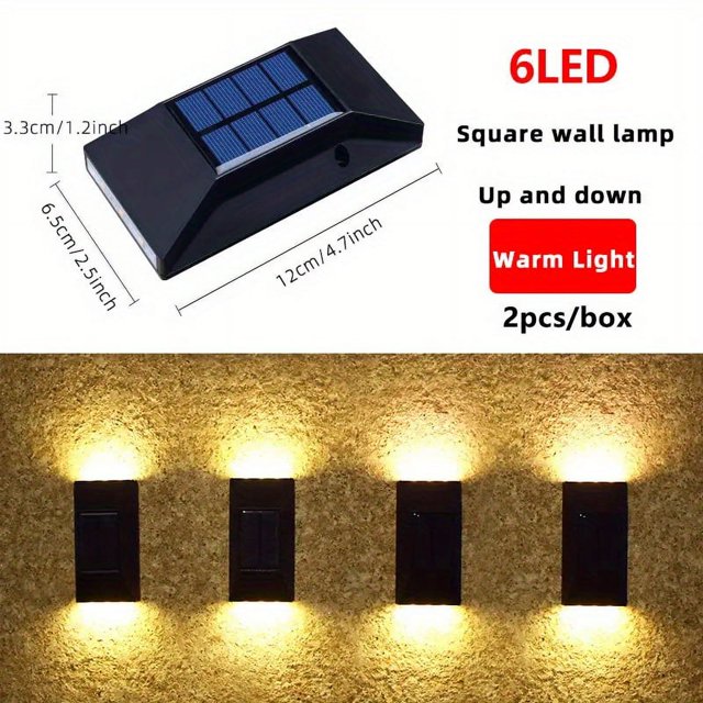 Solar Up Down Wall Light, IP65 Waterproof LED Wall Mounted Exterior Light Fixture For Garden Patio Yard Deck Fence Garage