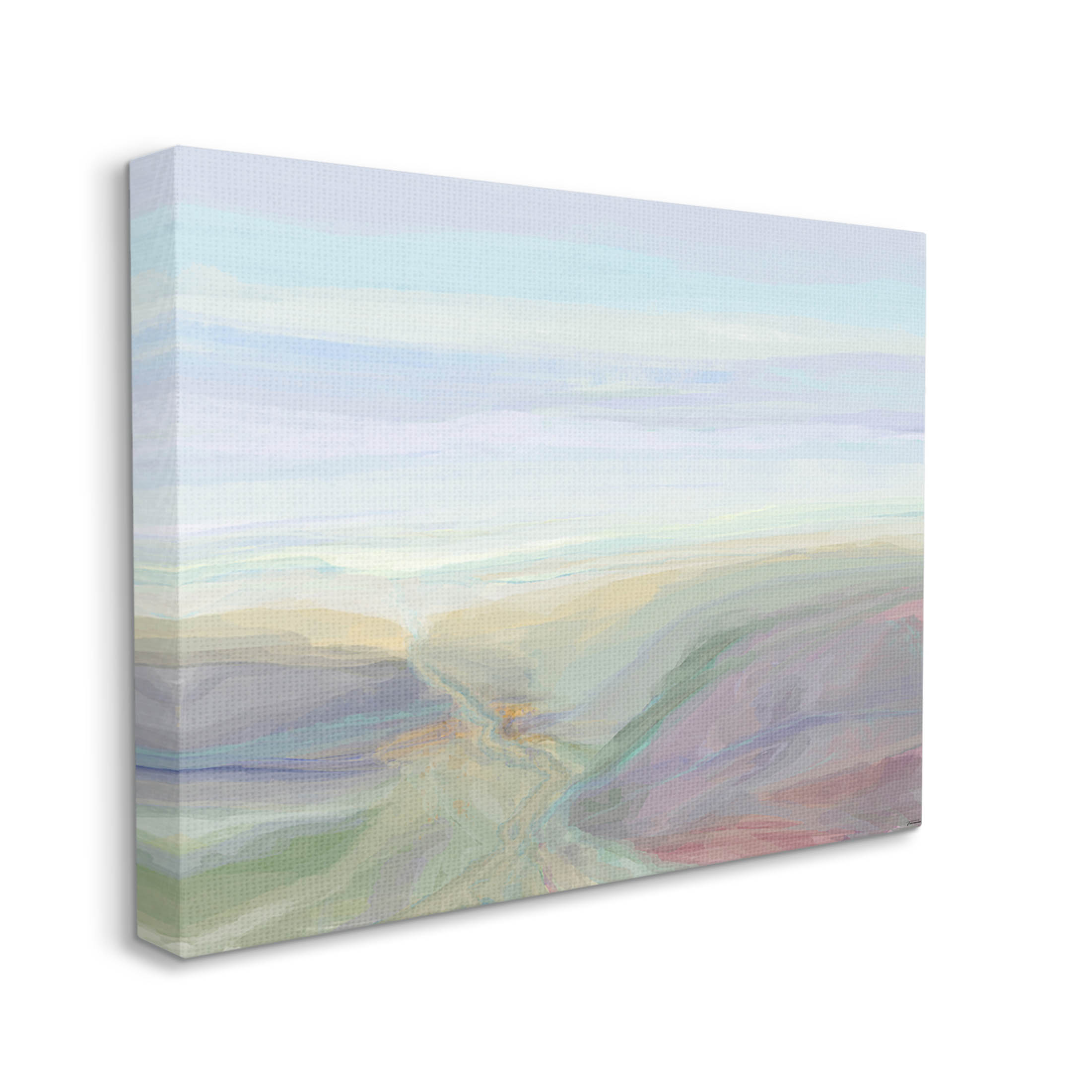 Soft Aerial View Nature Scenery Abstract Graphic Art Gallery Wrapped Canvas Print Wall Art