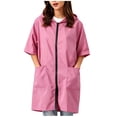 thumbnail image 5 of Frostluinai Womens Hooded Poncho Raincoat Waterproof Solid Zip Up with Pockets Short Sleeve Plus Size XL-4XL Rain Jackets, 5 of 7