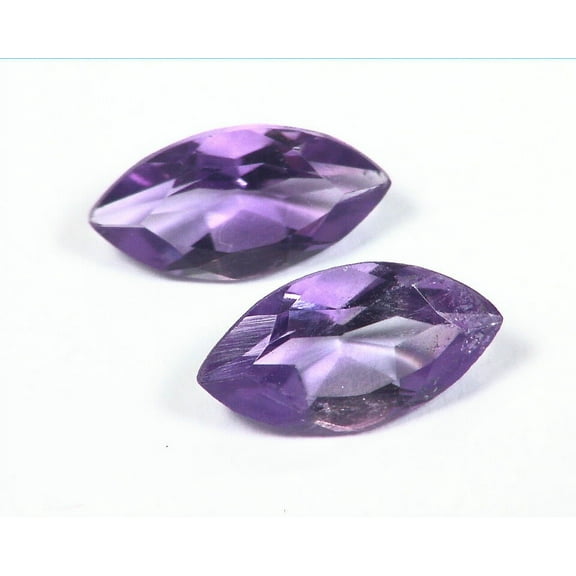 Amethyst Faceted Natural Genuine Gemstone Marquise Cut Matched Pair GSG,210