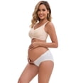 thumbnail image 4 of DARING DIVA Ice Silk Maternity Panties Under the Bump Briefs 3XL 1 Beige 1 White, 4 of 6
