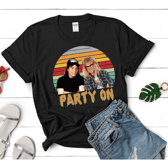 Wayne's World Retro Vintage T-Shirt, Party On Vintage T-Shirt, Wayne's World Shirt, Wayne and Garth 90s Shirt, Gift Tee For Women And Men