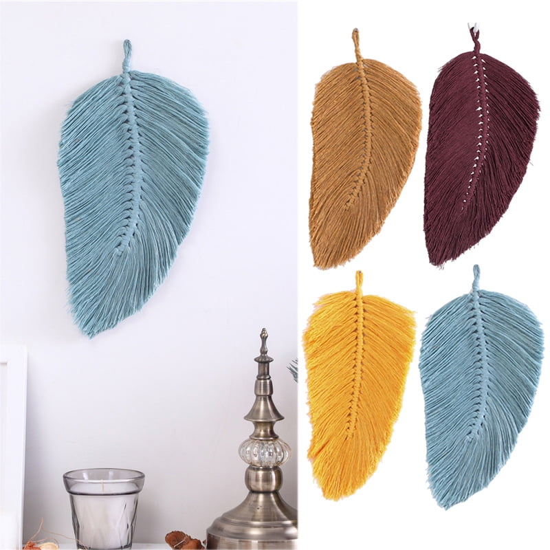 Black Lace Feather Wall Hanging Home Ornament Tapestry Macrame Bohemia Style Black Lace Feather Wall Hanging Home Ornament Tapestry Macrame Bohemia Style