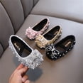 thumbnail image 6 of KelaJuan Girls Princess Shoes, PU Leather Bow Shiny Pearled Non-slip Flat Shoes Kids Shoes for Birthday Party, 6 of 6