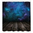 thumbnail image 3 of Ambesonne Galaxy Shower Curtain, Space from Home View, 69"Wx84"L, Purple Blue Brown, 3 of 5