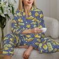 thumbnail image 5 of KLL Cartoon Submarines Print Women's Long Sleeve Pajamas with Pants Sleepwear Loungewear 2 Set-Large, 5 of 7