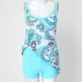 thumbnail image 5 of up to 60% off Gifts Usmixi Womens Modest Swimsuits 2 Piece High Waist Plus Size Tankini Sets Bathing Suits Sleeveless Round Neck Floral Swimwear Light Blue S Up to 65% off, 5 of 7