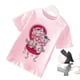 thumbnail image 4 of Camiseta rosa con estampado de gatos de dibujos animados para niños, camiseta de estilo occidental, manga corta para niños y niñas, ropa de Stranger Things, 4 of 5
