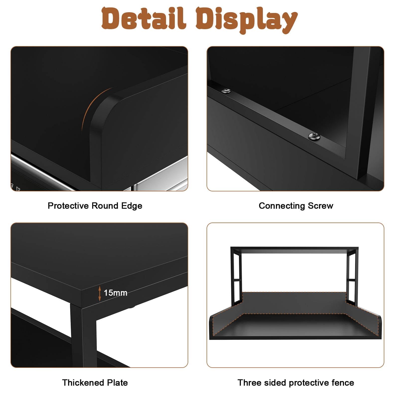 SHUO Y - 27.5" Washer Dryer Countertop with Shelf, 2-Tier Laundry Countertop, Washer Dryer Topper, Laundry Room Storage Organizer (with 3.0M Silicone Strip), Black