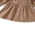 thumbnail image 5 of POINTERTECK 2Pcs Toddler Kids Baby Girl Dress High-Waist Long Sleeve Button Down Ruffle A-Line Dresses Fall Clothes Set, 5 of 5