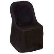 Efavormart 10pcs Black Linen Polyester Folding Chair Cover Dinning Chair Slipcover For Wedding Party Event Banquet Catering