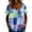 Blue, variant on Molidfa Women's Notch Neck Blouse Short Sleeve Plaid Ruched Front Button Down Loose Fit Casual Elegant Top
