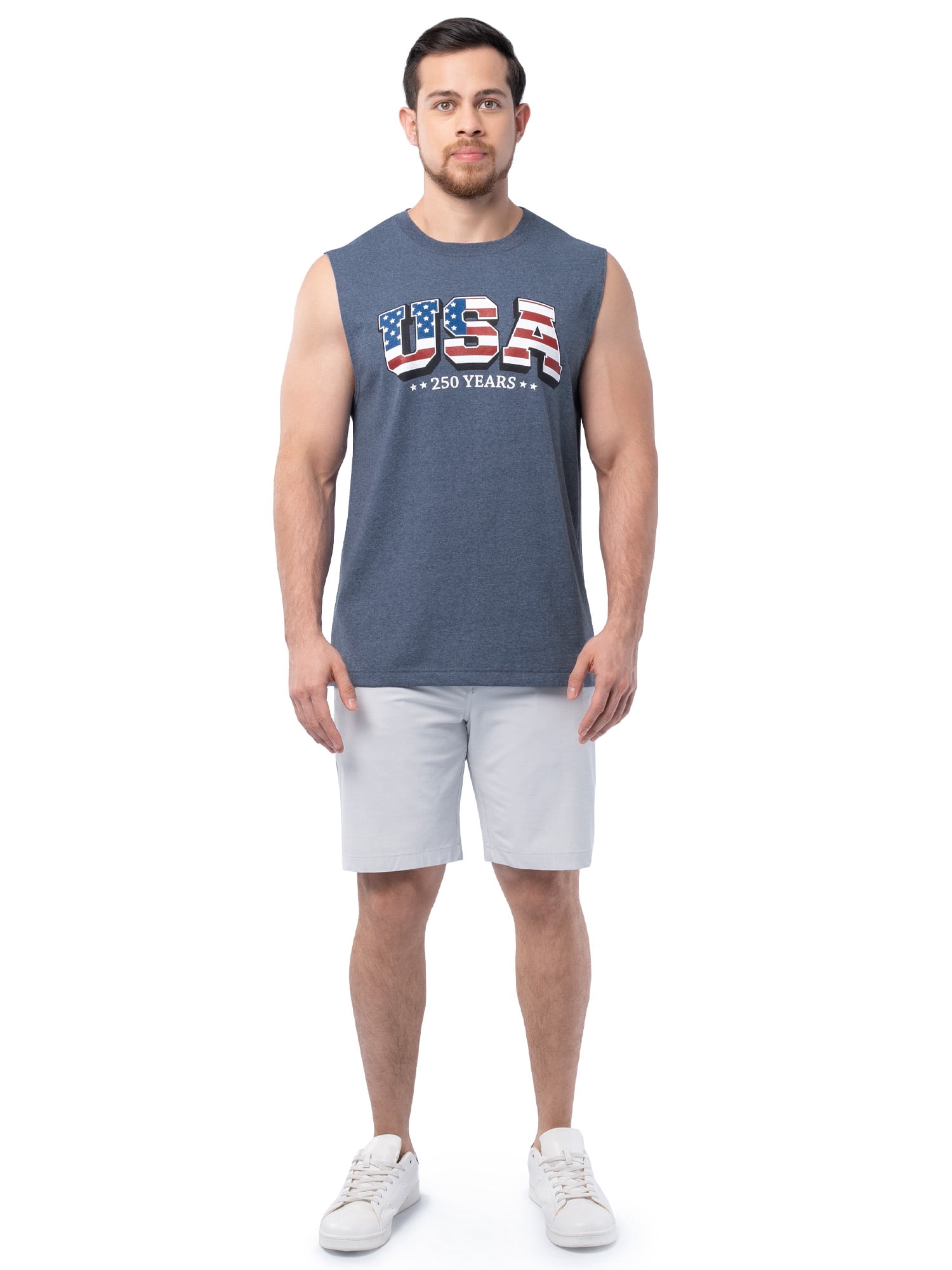 Way to Celebrate Men's America 250 Graphic Muscle Shirt, Sizes XS-5XL