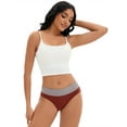 thumbnail image 4 of Unique Bargains Women's Mid-Waisted Color-Block Panties Full Coverage Briefs L Wine Red, 4 of 6
