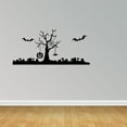 thumbnail image 1 of Empresal Halloween Scene Pumpkin Vinyl Wall Decal Quote Sticker Home Decor Black 28"Hx13"W PC666, 1 of 5