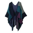 thumbnail image 6 of Women's Warm Cape Blanket Ladies Open Front Wrap Poncho Shawl Plaid Cardigan - , as described, 6 of 8