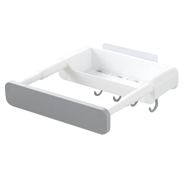 Baño Soporte para lavabo retráctil Cocina Estante de almacenamiento montado en la pared Toallero multifuncional con gancho tholdsy HA000635-01B