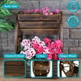 thumbnail image 4 of Sunnydaze 19" x 14.75" x 23.5" 2-Tier Charred Fir Wooden Wagon Wheel Plant Stand, 4 of 11