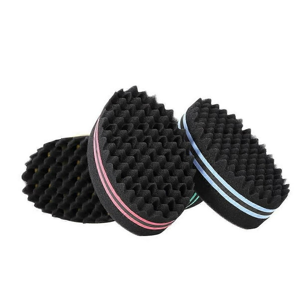 1Pc Oval Brush for Afros Dreadlocks Curl Coil Wave Double-sided Hair Twist Sponge Magic Hair Braider Random Color
